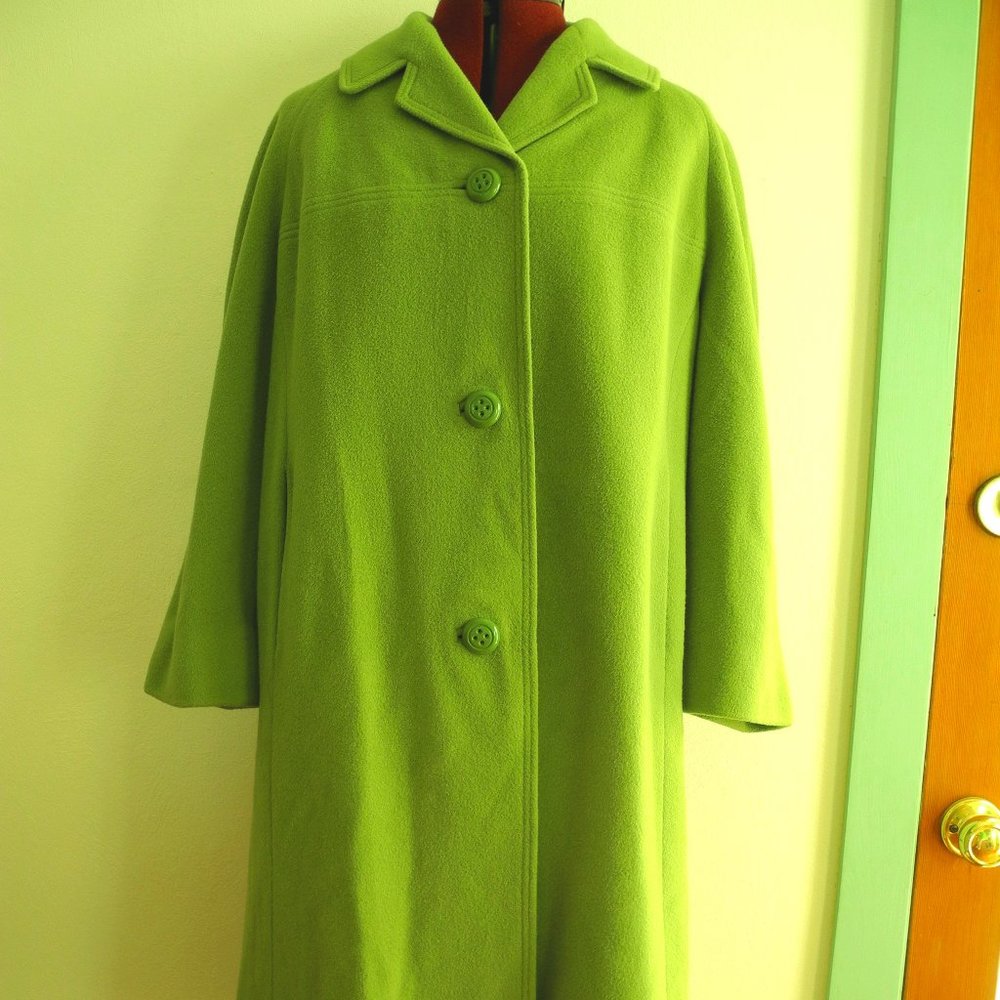 60s Green Cashmere One-of-a-Kind Long Coat